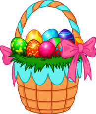 Easter Basket Eggs Pink Ribbon