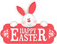 Happy Easter Pink Bunny Banner
