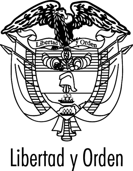 Colombian coat of arms B/W