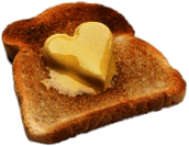 Heart Shaped Butter on Toast