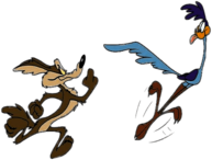 Wile E. Coyote Running After Road Runner