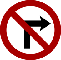 No Right Turn Traffic Sign