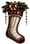 Elegant Christmas Stocking with Pearls and Rhinestones