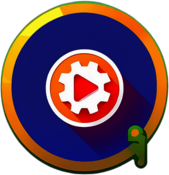 Video Rental Store, Minimalist App Icon - Circle Icon Bevel Border