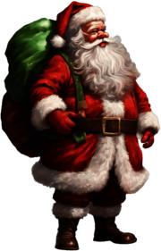 Santa Claus with Two Bags on his Back