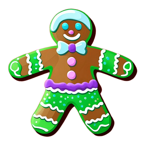 Gingerbread Man with Green Icing