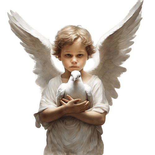 Cherub Holding a Peace Dove