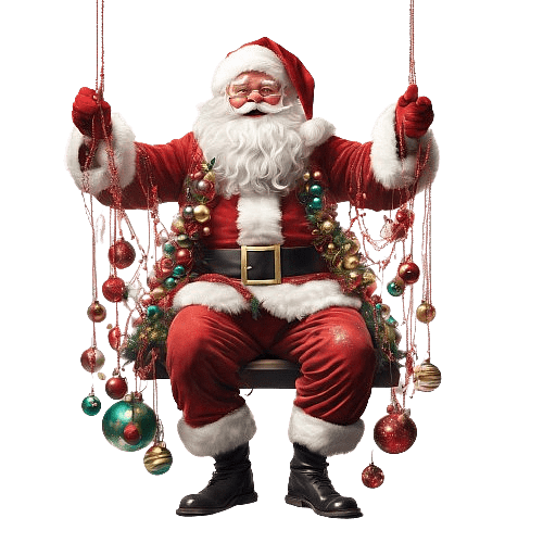 Santa Claus on a Christmas Swing
