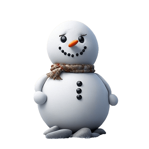 Snowman with Pebble Mouth