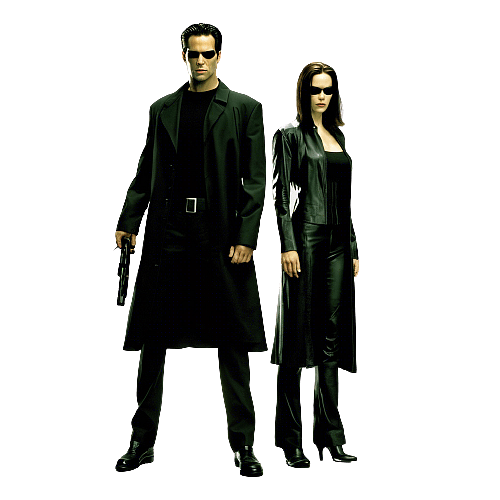 Keanu Reeves and Carrie-Anne Moss in The Matrix