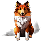 Shetland Sheepdog, Children'S Cartoon Animation Style - Full Body, Single View, No Shadow