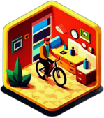 Bike Shop, Minimalist App Icon - Circle Icon Bevel Border