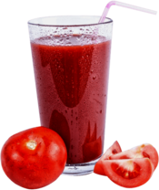 Tomato Juice Glass With Tomatoes