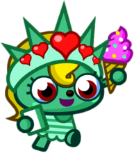 Liberty the Happy Statue Holding Ice Cream