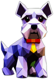 Schnauzer, Children'S Cartoon Animation Style - Full Body, Single View, No Shadow
