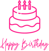Pink Happy Birthday Cake