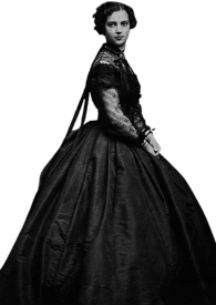 Victorian Woman Black Dress