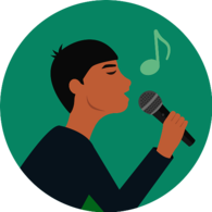 Male Singer Round Icon