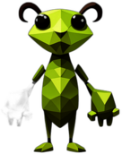 Locust, Children'S Cartoon Animation Style -  Full Body, Single View, No Shadow