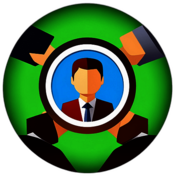 Customer Relationship Management, Minimalist App Icon - Circle Icon Bevel Border