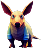 Aardvark, Cartoon Character - In The Style Of Pixar, Single View, No Shadow
