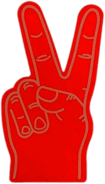 Red Foam Hand Peace