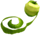 Green Apple With Long Peel