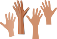 Four Hands Reaching Up