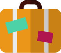 Suitcase With Stickers Icon