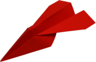Red Paper Plane Turned Downwards