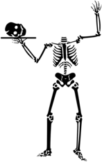 Skeleton with Head on a Plate