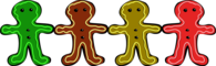 Colourful Gingerbread Men