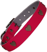 Pink Dog Collar With Hearts