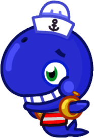 Lubber the Whimsical Whale Side View