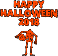 Happy Halloween 2018 Scary Skeleton Bloody Font