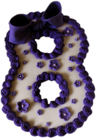 Purple Bow Number 8 Cake