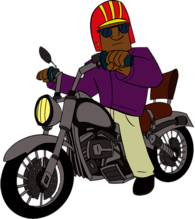 Harry Bollywood on His Motorcycle