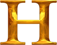 Gold Typography Letter H