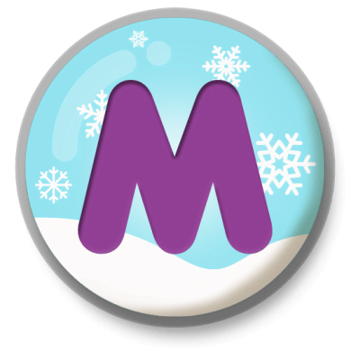 Letter M Snowy Roundlet