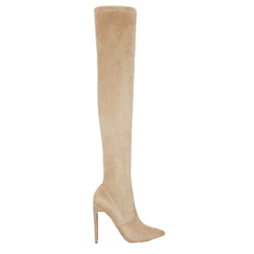 Nude Suede Thigh High Boot