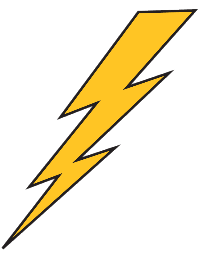 Lightning Bolt Yellow With Black Outline