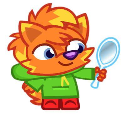 YoYo the Creative Coyote Holding A Mirror