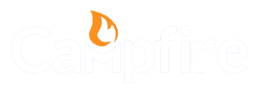 Campfire white logo landscape