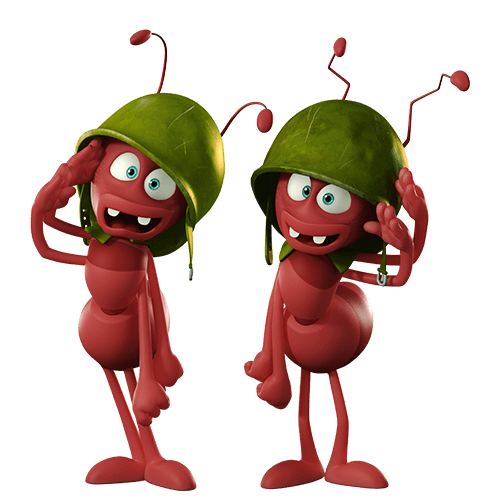 Ants Arnie and Barney Saluting