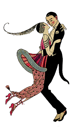 Vintage Illustration Of A Couple Of Dancers