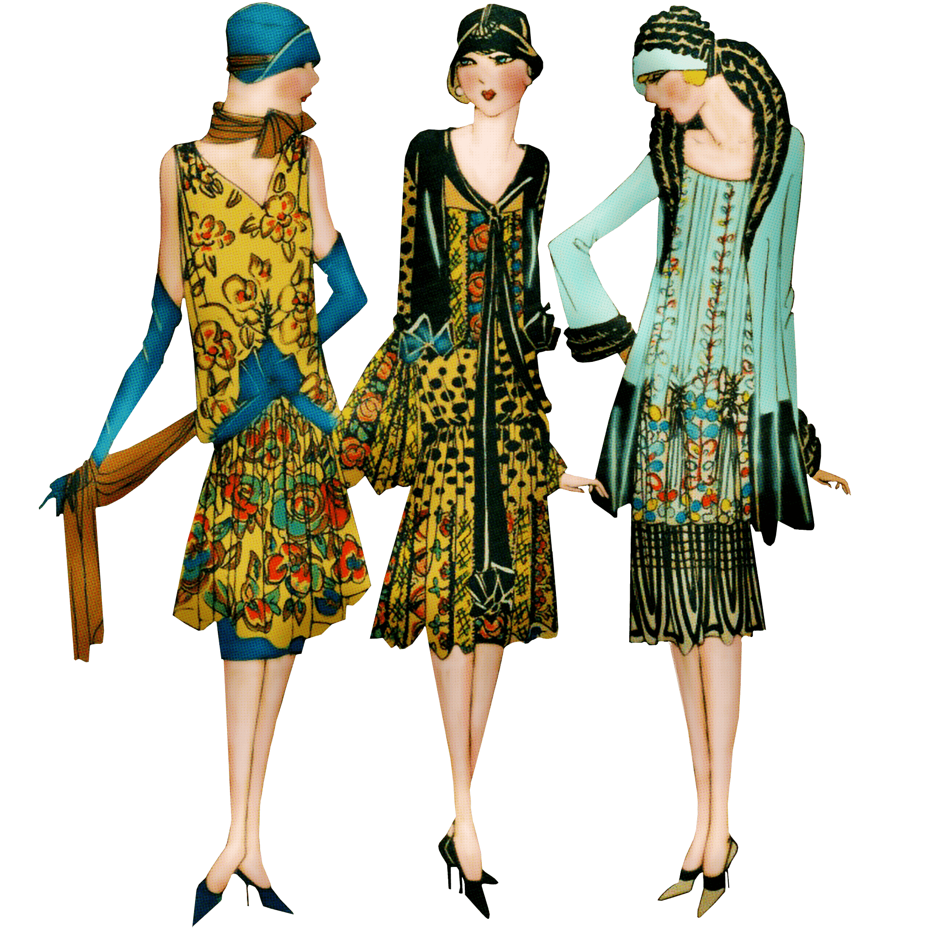 Trio Of Art Nouveau Roaring Twenties Ladies