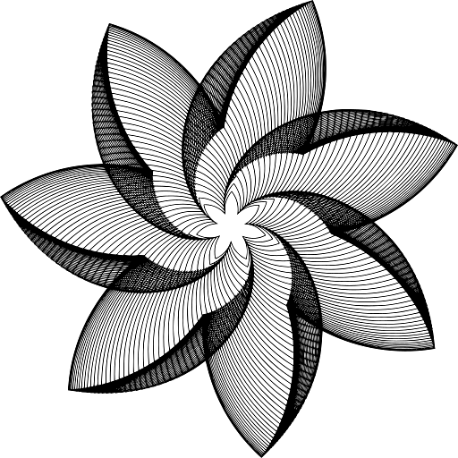 Abstract Flower Wireframe Design