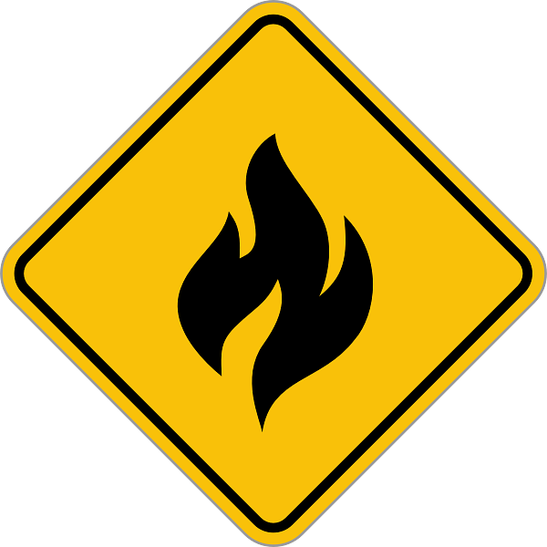 Yellow Fire Sign