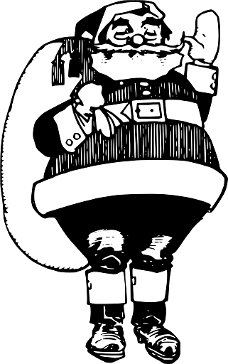 Father Christmas Santa Claus with Heavy Bag