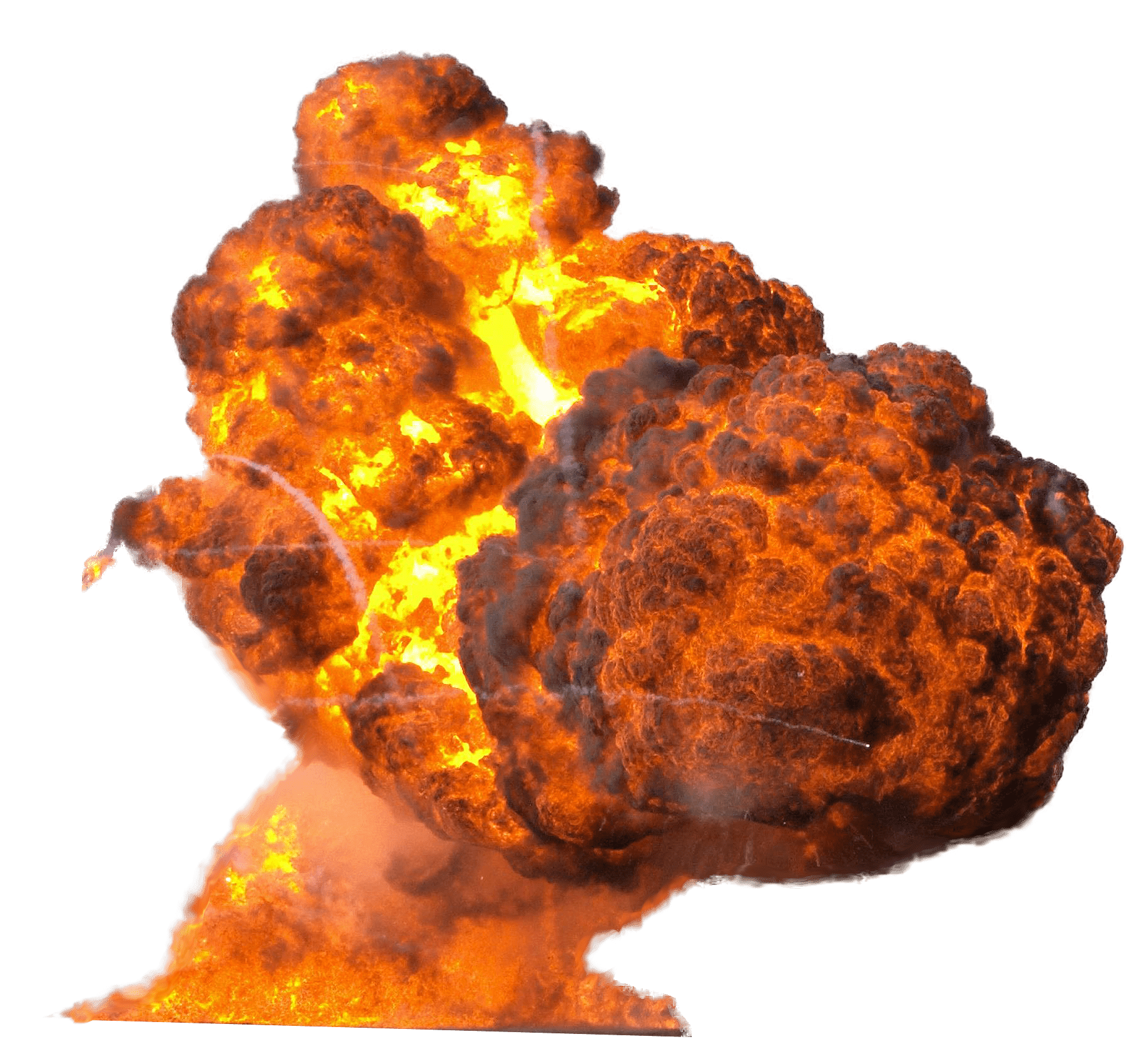 Cinematic Explosion With A Lot Of Flames